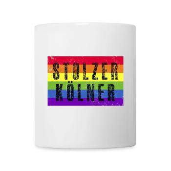 Stolzer Kölner - Regenbogenfahne - Tasse - Weiß - Vorne