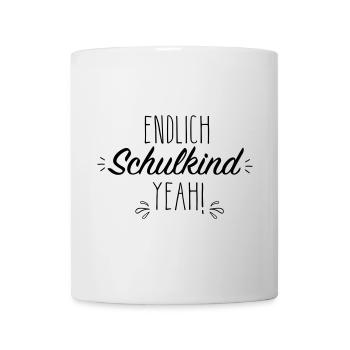 Endlich Schulkind yeah - Tasse - Weiß - Vorne