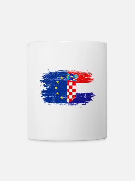 EU Croatia Flag Fusion - Mug - white