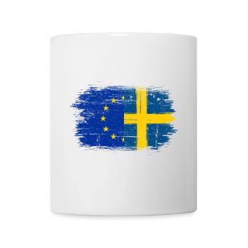 EU-Schweden Pinsel Flagge Fusion - Tasse - Weiß - Vorne