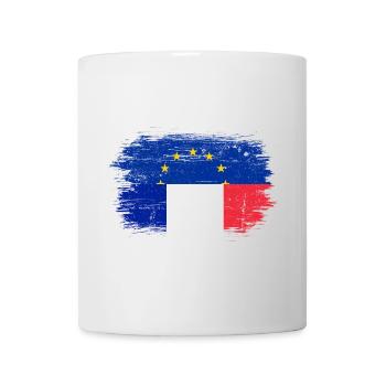 Pinselstrich EU Frankreich Flagge Mashup - Tasse - Weiß - Vorne