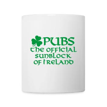 Lustige bier Pubs the official sunblock of Ireland - Tasse - Weiß - Vorne
