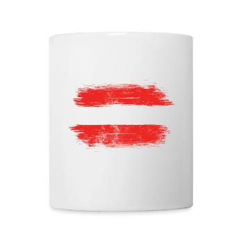 Red-White-Red Brush Flag - Mug - white - Front