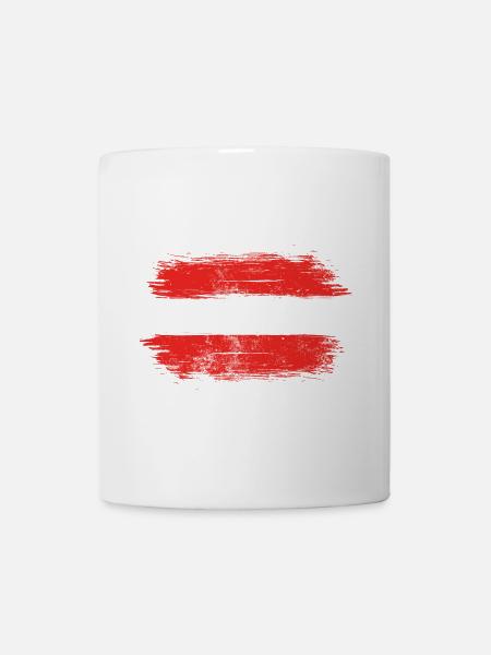 Red-White-Red Brush Flag - Mug - white