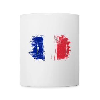 Pinselstriche Französische Trikolore - Tasse - Weiß - Vorne
