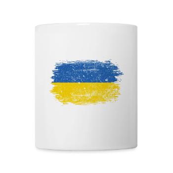 Coup de pinceau du drapeau ukrainien - Mug blanc - blanc - Devant