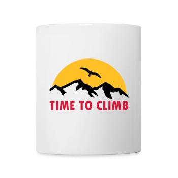 Time to climb (Berge, Sonne im Hintergrund, Vogel) - Tasse - Weiß - Vorne