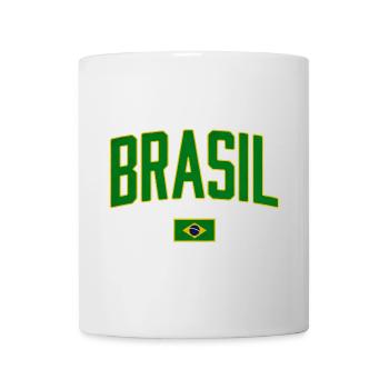 Conception du Brésil avec drapeau national - Mug blanc - blanc - Devant