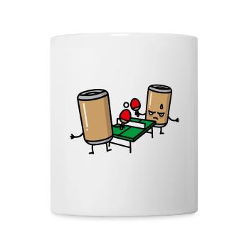 Funny Beer Pong Table Tennis Beer Can Ping Pong - Mug - white - Front