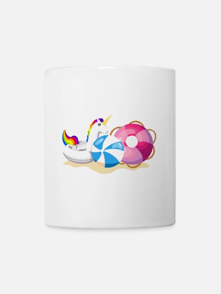 Unicorn Strandparty Sommer - Tasse - Weiß