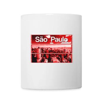 Rote Stadtsilhouette São Paulo - Tasse - Weiß - Vorne