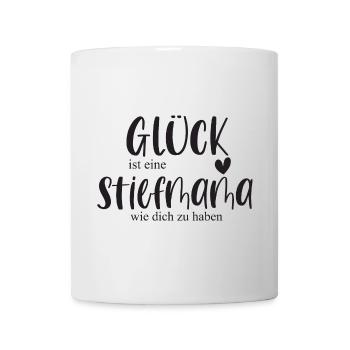 Mama Stiefmama Bonusmama Familie Geschenk Glück - Tasse - Weiß - Vorne