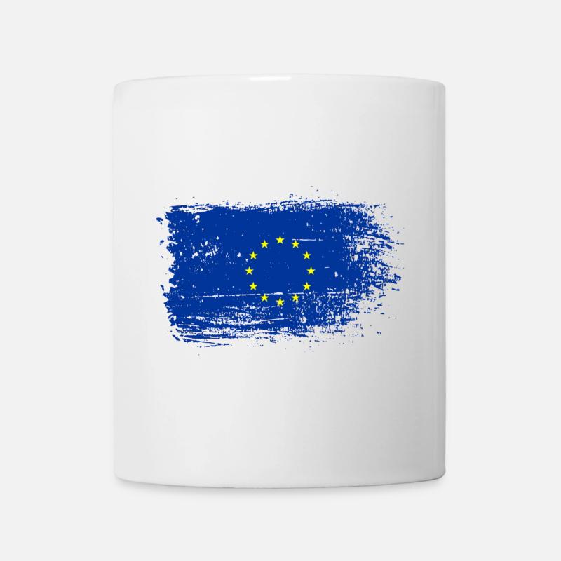 Pinselstrich EU-Flagge - Tasse - Weiß