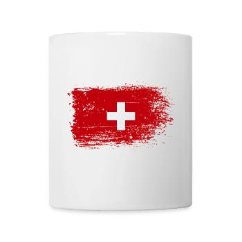 Distressed Swiss Flag Emblem - Mug - white - Front