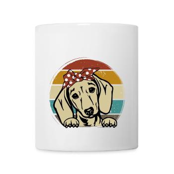 Dachshund Breed Dachshund Teckel 70s 80s retro - Mug - white - Front