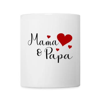 Mama und Papa - Tasse - Weiß - Vorne