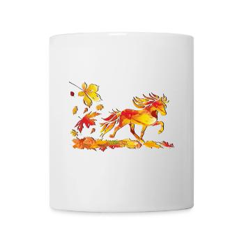 Autumn horse made of leaf art - Mug - white - Front