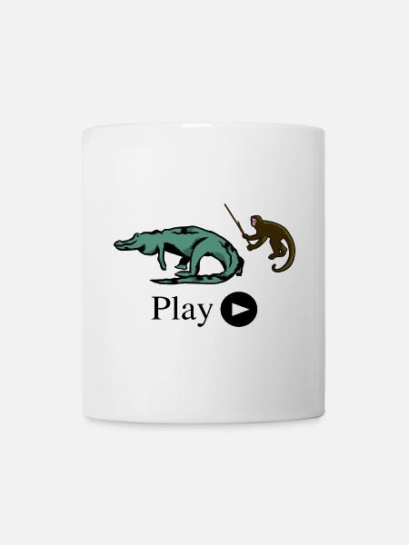 Affe und Krokodil - Tasse - Weiß