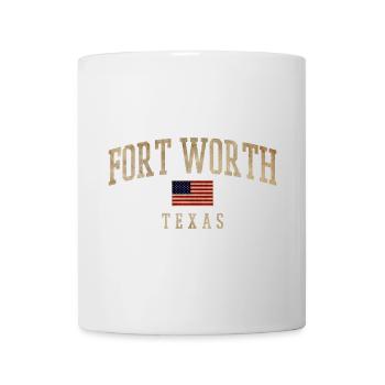Drapeaux rustiques de Fort Worth, Texas - Mug blanc - blanc - Devant