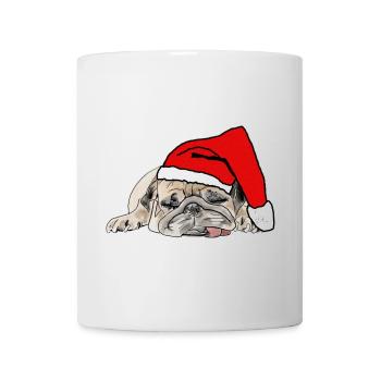 Mops Weihnachten - Tasse - Weiß - Vorne