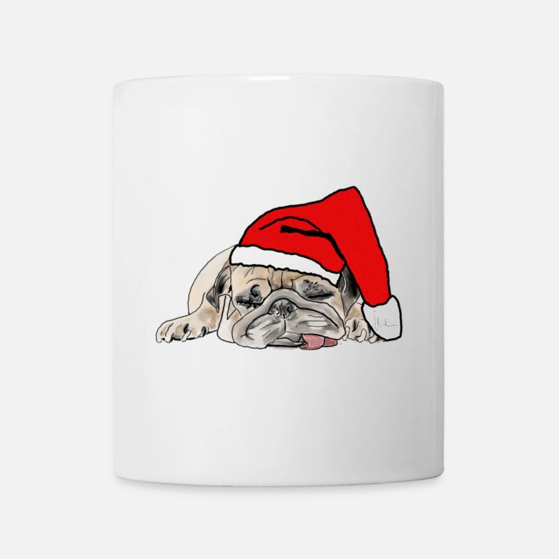 Mops Weihnachten - Tasse - Weiß