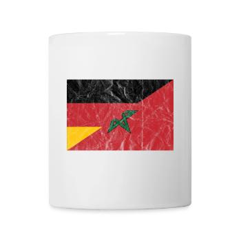 Vintage Deutschland Marokko Flagge Geschenk - Tasse - Weiß - Vorne