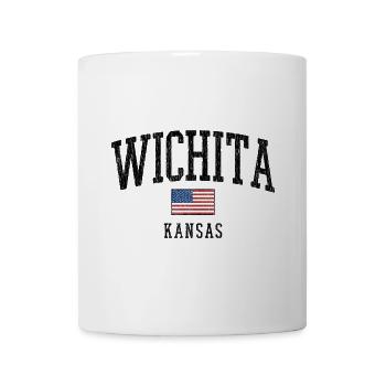Conception du drapeau ancien à Wichita, Kansas, - Mug blanc - blanc - Devant