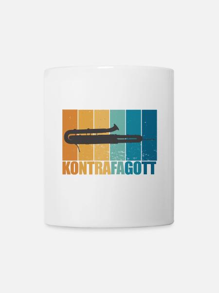 Kontrafagott Vintage Retro Instrument Geschenk - Tasse - Weiß