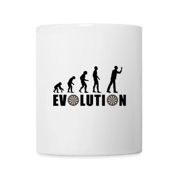 EVOLUTION DARTS Spiel Pfeil Dartscheibe Geschenk - Tasse - Weiß - Vorne