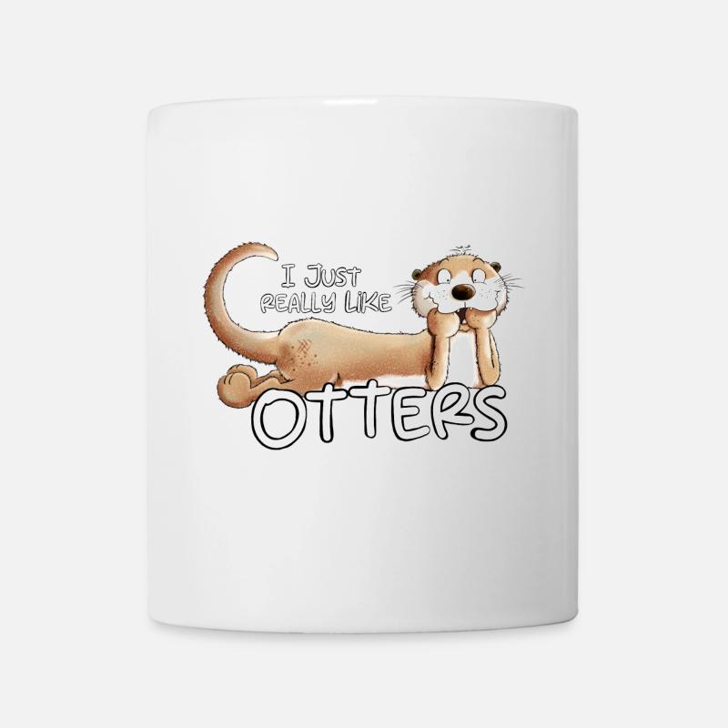 I Really Like Otters Otter Spruch Tiermotiv - Tasse - Weiß