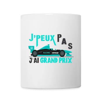 J'peux pas j'ai grand prix cadeau course voiture - Mug blanc - blanc - Devant