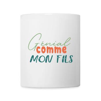 Génial comme mon fils tenue assortie pour famille - Mug blanc - blanc - Devant