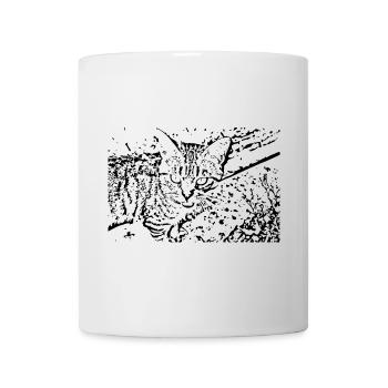 Katze schwarz Kätzchen cute - Tasse - Weiß - Vorne