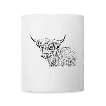 Vache bovine écossaise des Highlands - Mug blanc - blanc - Devant