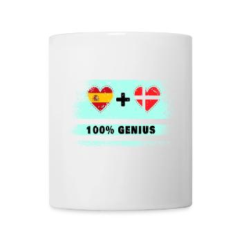 Spanien und Dänemark Flagge 100% genial - Tasse - Weiß - Vorne