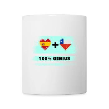 Spain and Chile flag 100% genius - Mug - white - Front