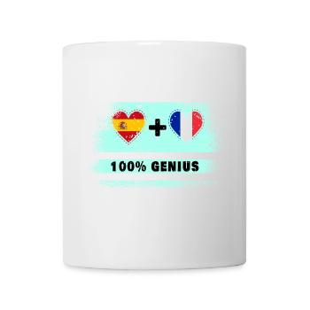 Espagne et France 100% drapeau de génie - Mug blanc - blanc - Devant
