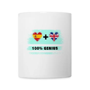 Spanien und Großbritannien Flagge 100% genial - Tasse - Weiß - Vorne