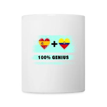 Spain and Ecuador flag 100% genius - Mug - white - Front