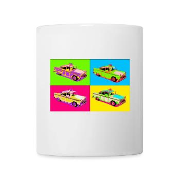 Taxi Pop Art Vier-Farben - Tasse - Weiß - Vorne