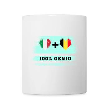 Italie et Belgique 100% drapeau de génie - Mug blanc - blanc - Devant
