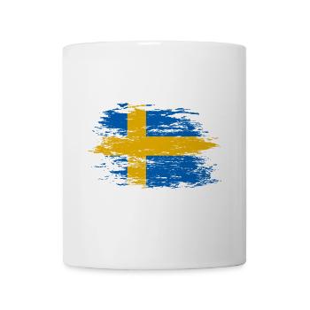 Drapeau de la Suède utilisé - Mug blanc - blanc - Devant