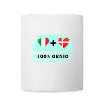 Italy and Denmark 100% genius flag - Mug - white - Front