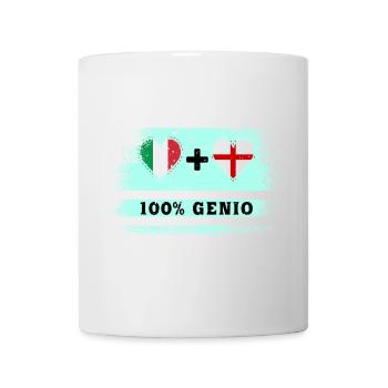 Italien und England 100% geniale Flagge - Tasse - Weiß - Vorne