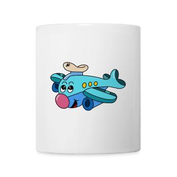 Bruce der Pilot – Cartoon Flugzeug - Tasse - Weiß - Vorne