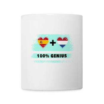 Spain and Holland flag 100% genius - Mug - white - Front