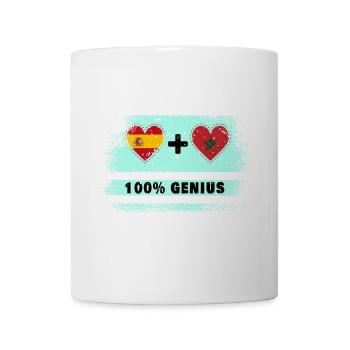 Spain and Morocco flag 100% genius - Mug - white - Front