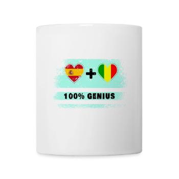Spanien und Mali Flagge 100% genial - Tasse - Weiß - Vorne