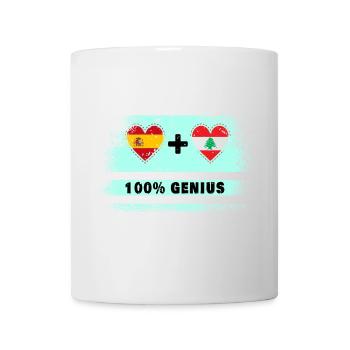 Flagge Spanien und Libanon 100% genial - Tasse - Weiß - Vorne