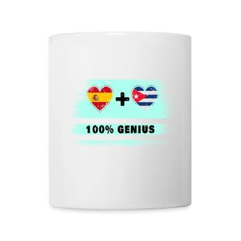 Spanien und Kuba Flagge 100% genial - Tasse - Weiß - Vorne